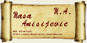 Maša Anisijević vizit kartica